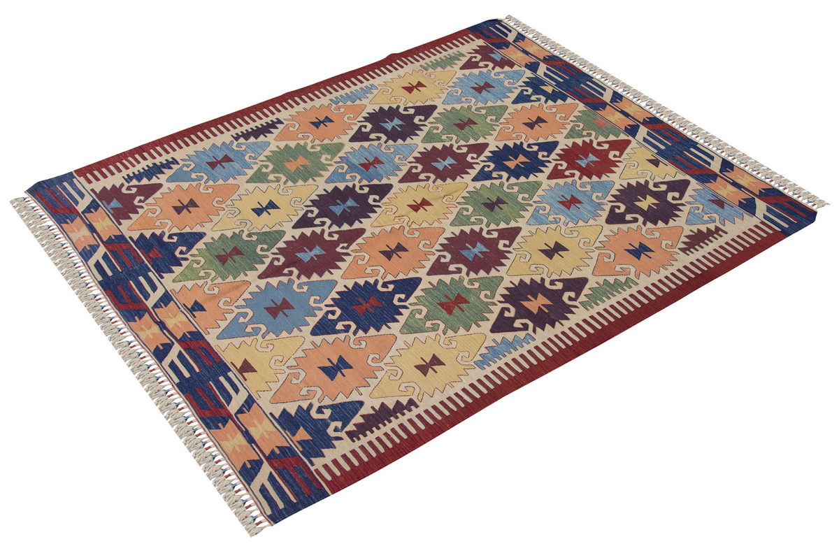 Handwoven Kilim,Turkish Kilim Rug,Oushak Kilim,Handspun Wool Kilim Rug, New Kilim Rug, Natural Color Kilim, 5.9x7.5 feet Kilim,6x7 Kilim Rug