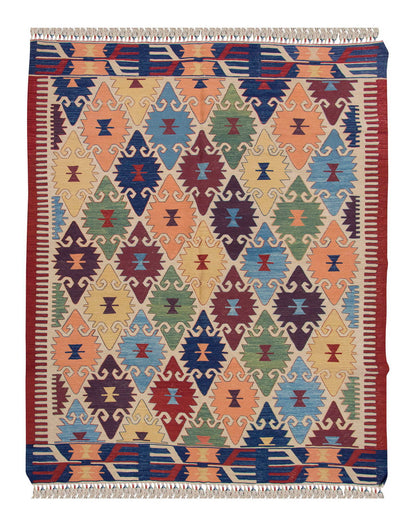 Handwoven Kilim,Turkish Kilim Rug,Oushak Kilim,Handspun Wool Kilim Rug, New Kilim Rug, Natural Color Kilim, 5.9x7.5 feet Kilim,6x7 Kilim Rug