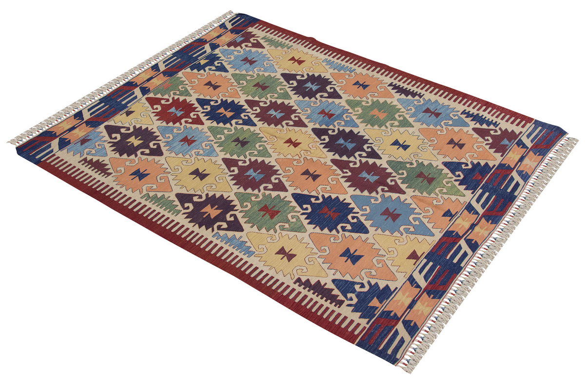 Handwoven Kilim,Turkish Kilim Rug,Oushak Kilim,Handspun Wool Kilim Rug, New Kilim Rug, Natural Color Kilim, 5.9x7.5 feet Kilim,6x7 Kilim Rug