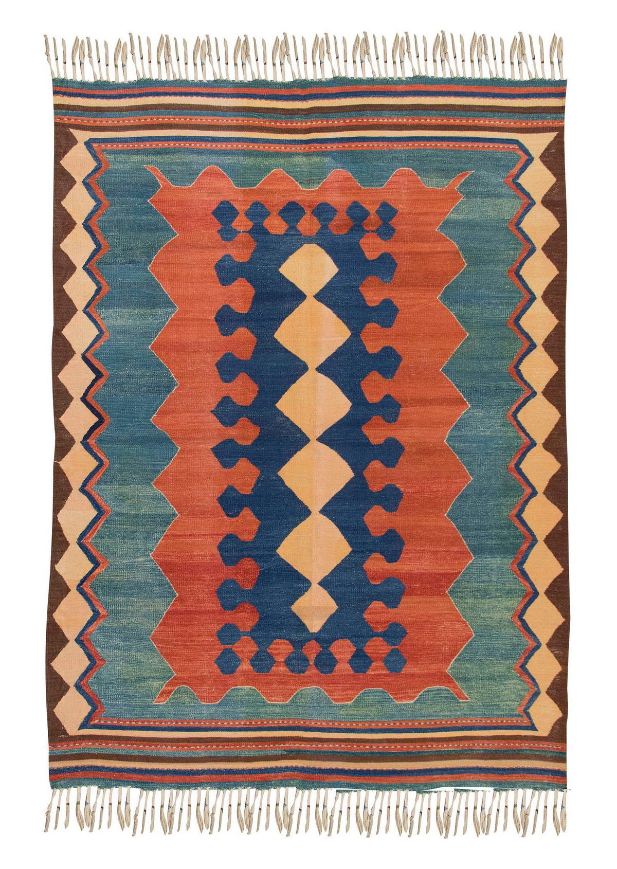 Handwoven Kilim,Turkish Kilim Rug,Oushak Kilim,Handspun Wool Kilim Rug, New Kilim Rug, Natural Color Kilim, 5x6.8 feet Kilim,5x7 Kilim Rug