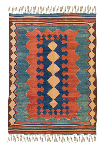 Handwoven Kilim,Turkish Kilim Rug,Oushak Kilim,Handspun Wool Kilim Rug, New Kilim Rug, Natural Color Kilim, 5x6.8 feet Kilim,5x7 Kilim Rug