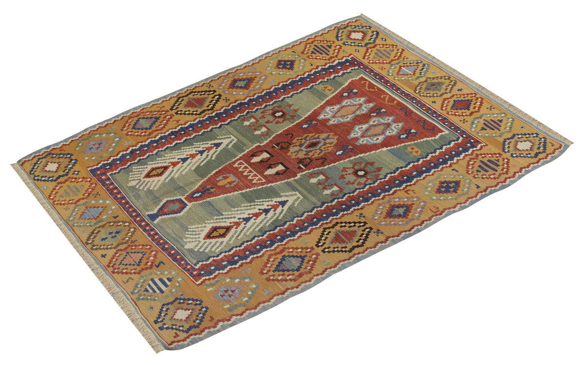 Handwoven Kilim,Turkish Kilim Rug,Oushak Kilim,Handspun Wool Kilim Rug, New Kilim Rug, Natural Color Kilim, 5x7.3 feet Kilim,5x7 Kilim Rug
