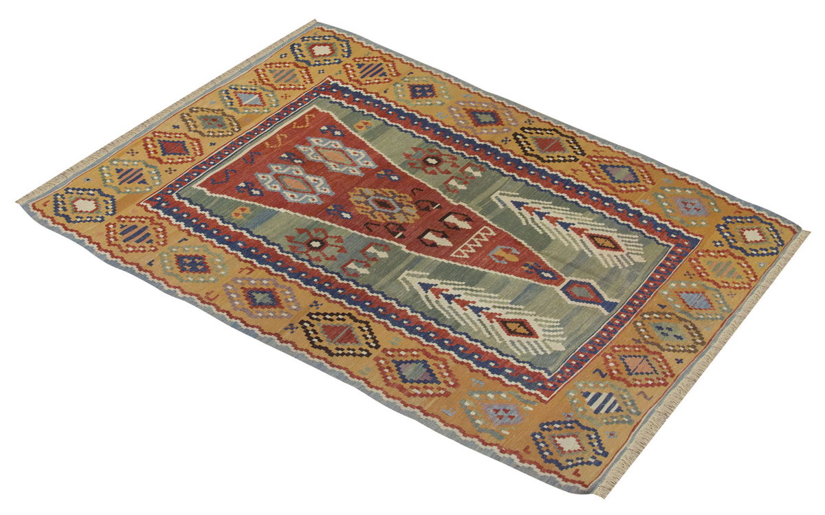 Handwoven Kilim,Turkish Kilim Rug,Oushak Kilim,Handspun Wool Kilim Rug, New Kilim Rug, Natural Color Kilim, 5x7.3 feet Kilim,5x7 Kilim Rug