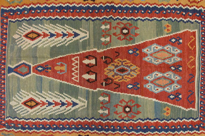 Handwoven Kilim,Turkish Kilim Rug,Oushak Kilim,Handspun Wool Kilim Rug, New Kilim Rug, Natural Color Kilim, 5x7.3 feet Kilim,5x7 Kilim Rug