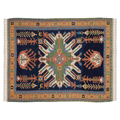 Handwoven Kilim,Turkish Kilim Rug,Oushak Kilim,Handspun Wool Kilim Rug, New Kilim Rug,Natural Color Kilim, 4.11x6.2 feet Kilim,5x6 Kilim Rug