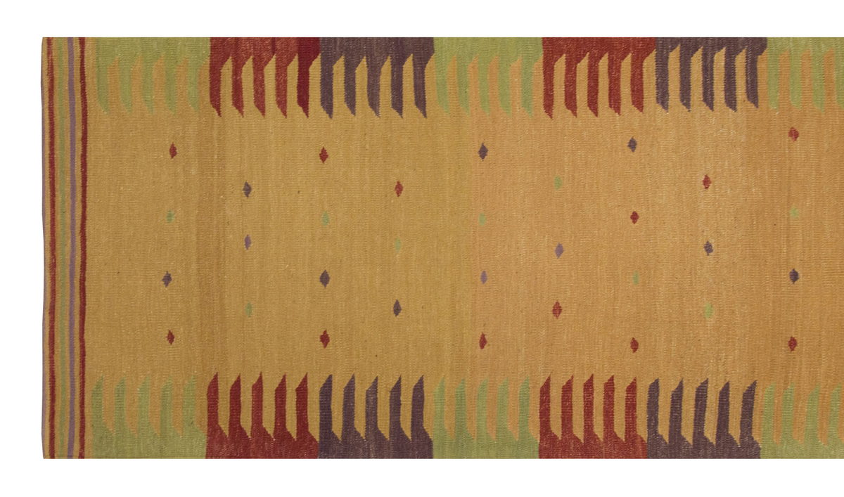Handwoven Kilim,Turkish Kilim Rug,Oushak Kilim,Handspun Wool Kilim Rug,New Kilim Rug, Natural Color Kilim, 2.7 x 10 feet Kilim,3x10 Kilim Rug