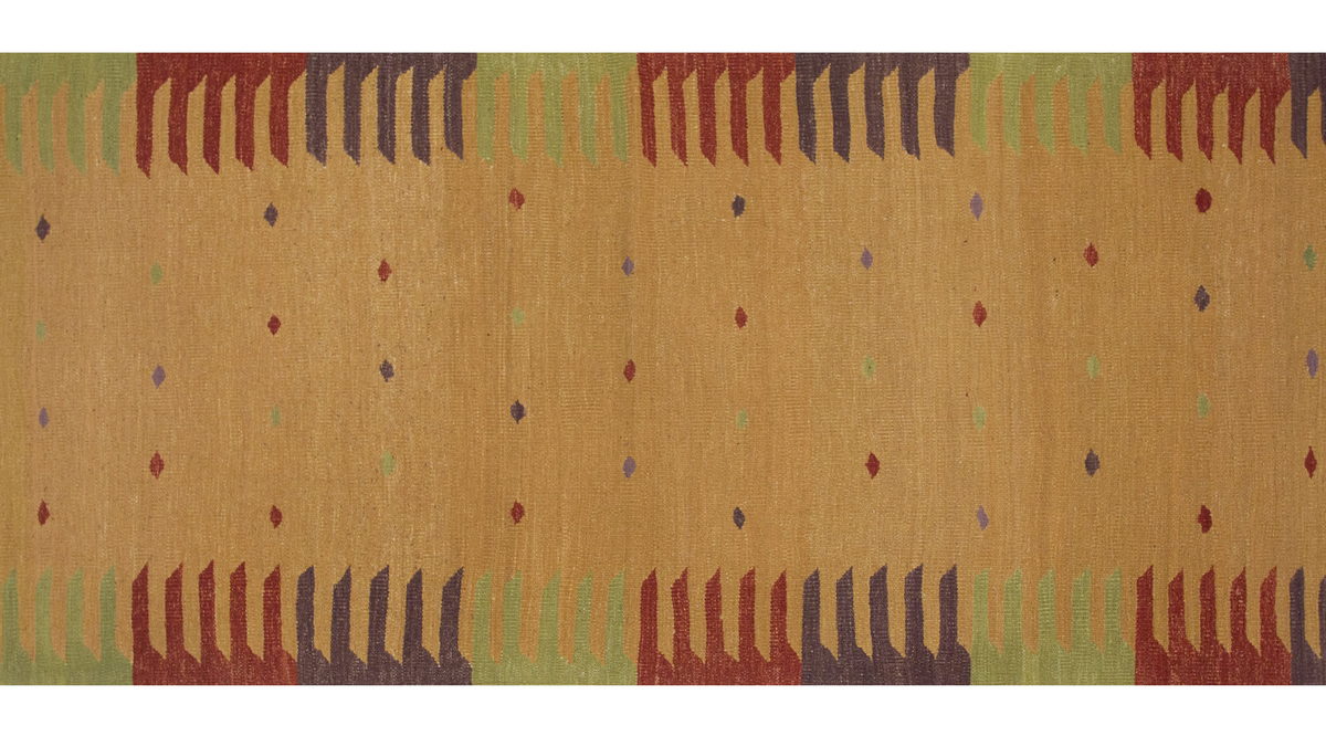 Handwoven Kilim,Turkish Kilim Rug,Oushak Kilim,Handspun Wool Kilim Rug,New Kilim Rug, Natural Color Kilim, 2.7 x 10 feet Kilim,3x10 Kilim Rug
