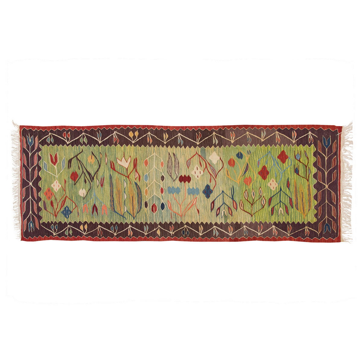 Handwoven Kilim,Turkish Kilim Rug,Oushak Kilim,Handspun Wool Kilim Rug,New Kilim Rug, Natural Color Kilim, 2.8x7.3 feet Kilim,3x7 Kilim Rug