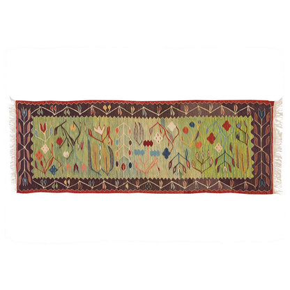 Handwoven Kilim,Turkish Kilim Rug,Oushak Kilim,Handspun Wool Kilim Rug,New Kilim Rug, Natural Color Kilim, 2.8x7.3 feet Kilim,3x7 Kilim Rug