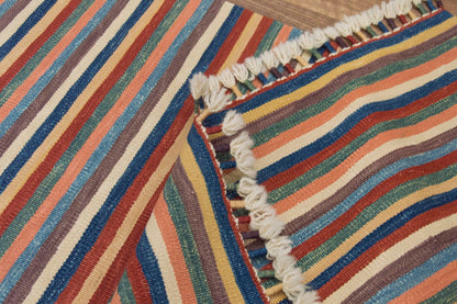Handwoven Kilim,Turkish Kilim Rug,Oushak Kilim,Handspun Wool Kilim Rug,New Kilim Rug, Natural Color Kilim, 2.8x7.7 feet Kilim,3x8 Kilim Rug