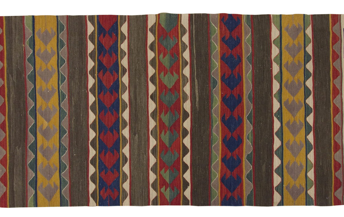 Natural Color Kilim, Oushak Kilim,Handspun Wool Kilim Rug, Handwoven Kilim,New Kilim Rug, 3x7.5 feet Kilim,3x7 Kilim Rug,Turkish Kilim Rug