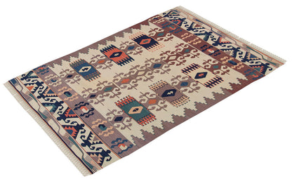 Natural Color Kilim, Oushak Kilim,Handspun Wool Kilim Rug, Handwoven Kilim,New Kilim Rug, 4.1x6.1 feet Kilim,4x6 Kilim Rug,Turkish Kilim Rug