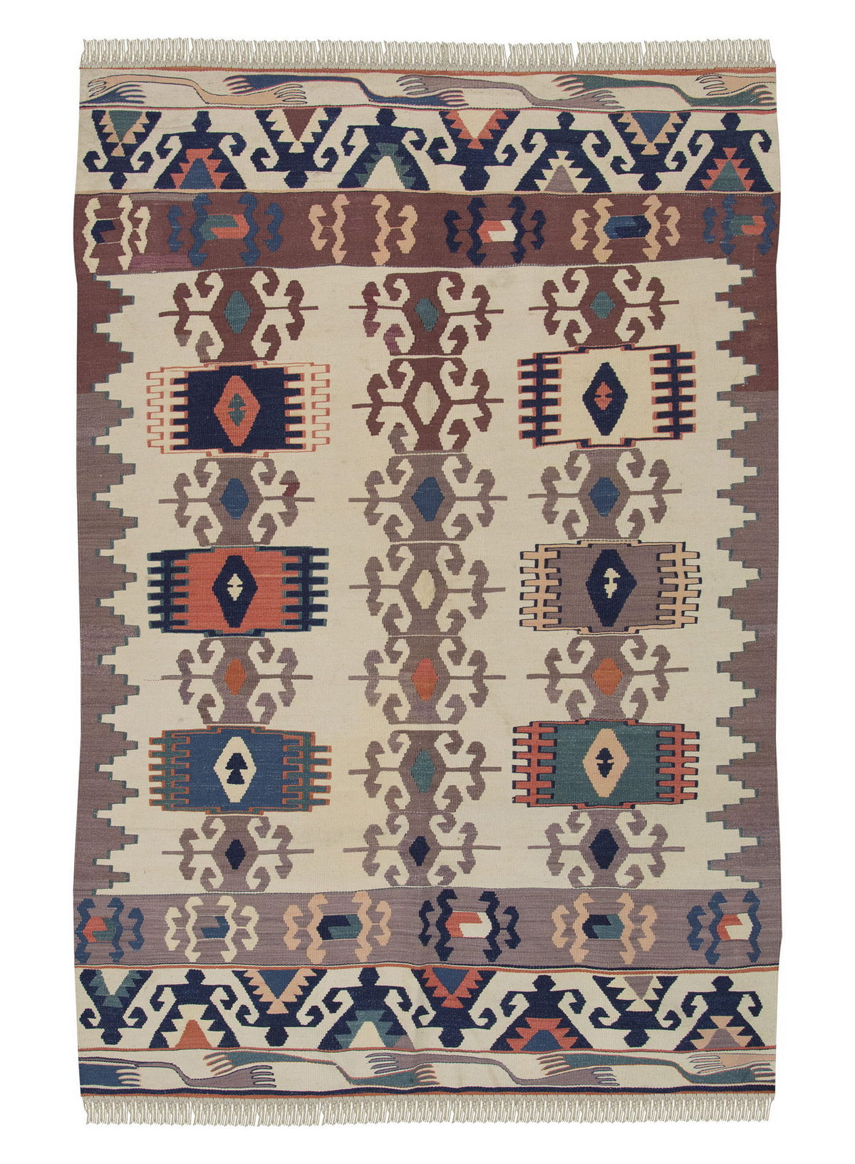 Natural Color Kilim, Oushak Kilim,Handspun Wool Kilim Rug, Handwoven Kilim,New Kilim Rug, 4.1x6.1 feet Kilim,4x6 Kilim Rug,Turkish Kilim Rug