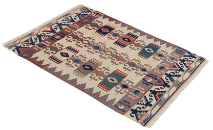 Natural Color Kilim, Oushak Kilim,Handspun Wool Kilim Rug, Handwoven Kilim,New Kilim Rug, 4.1x6.1 feet Kilim,4x6 Kilim Rug,Turkish Kilim Rug