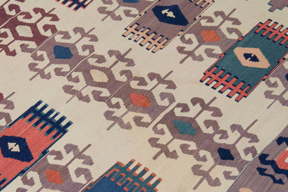 Natural Color Kilim, Oushak Kilim,Handspun Wool Kilim Rug, Handwoven Kilim,New Kilim Rug, 4.1x6.1 feet Kilim,4x6 Kilim Rug,Turkish Kilim Rug