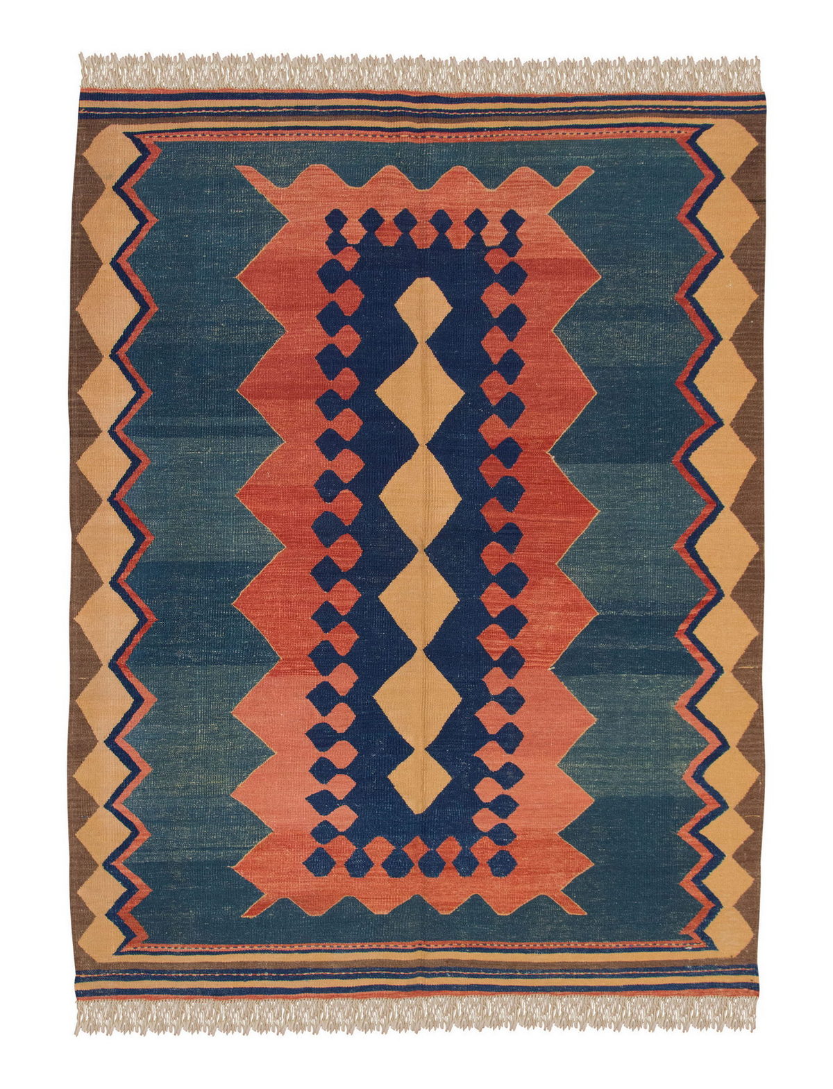 Natural Color Kilim, Oushak Kilim,Handspun Wool Kilim Rug, Handwoven Kilim,New Kilim Rug, 5.2x6.8 feet Kilim,5x7 Kilim Rug,Turkish Kilim Rug