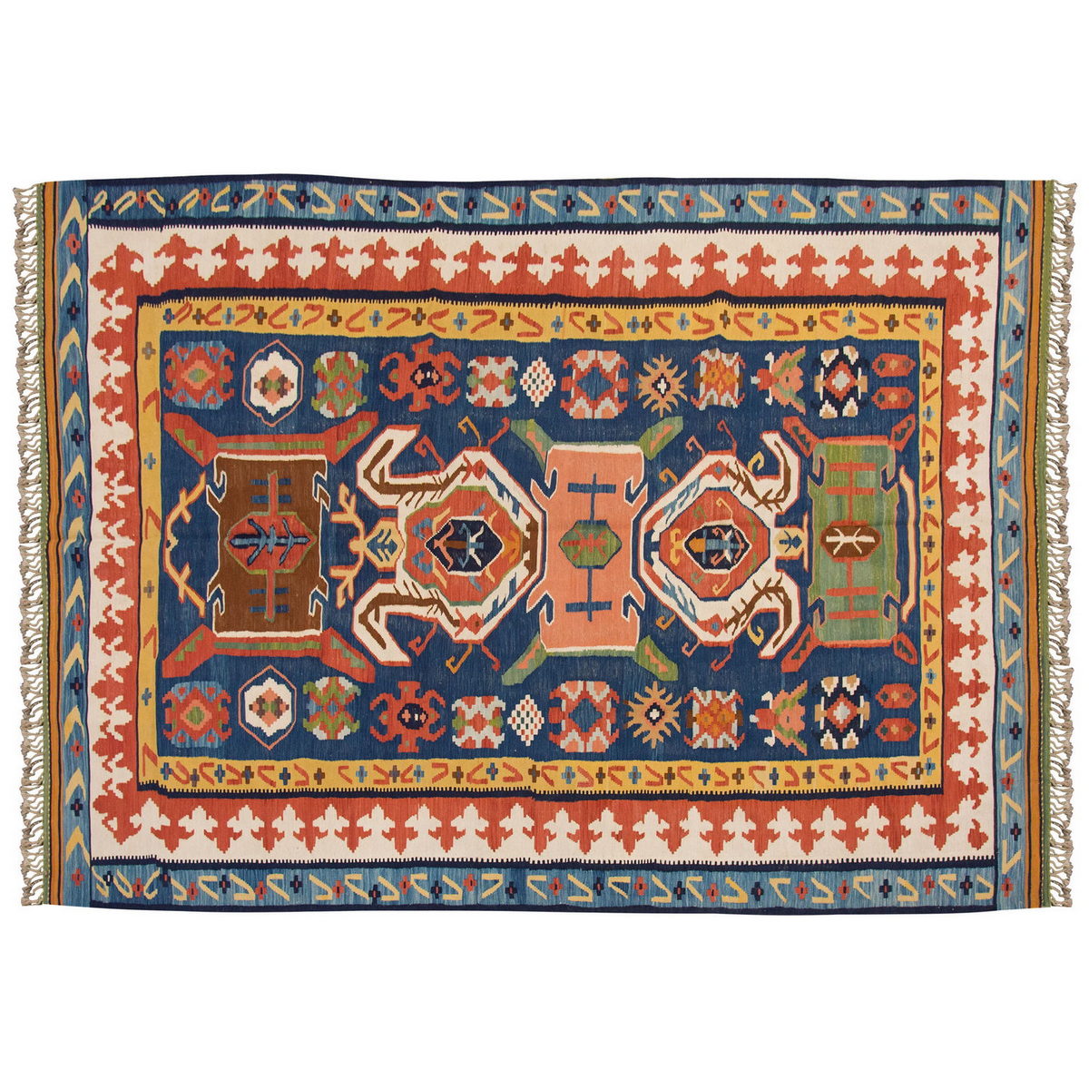 Natural Color Kilim, Oushak Kilim,Handspun Wool Kilim Rug, Handwoven Kilim,New Kilim Rug, 6.5x9.5 feet Kilim,6x9 Kilim Rug,Turkish Kilim Rug