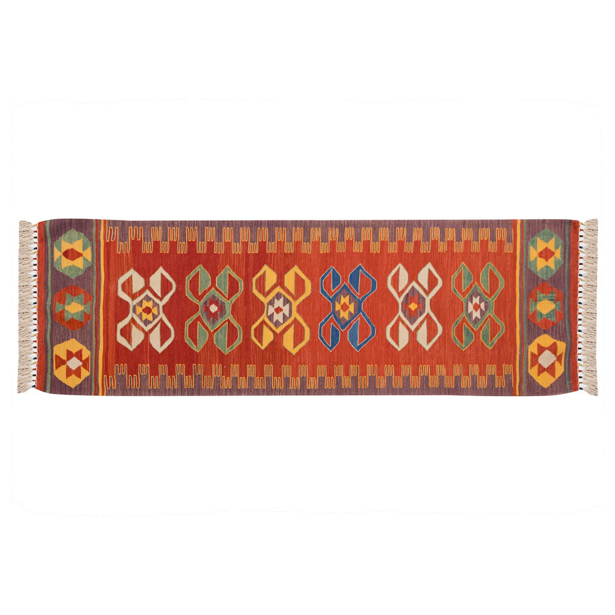 Natural Color Kilim, Oushak Kilim,Handspun Wool Kilim Rug,Handwoven Kilim,New Kilim Rug, 2.4x6.7 feet Kilim,2x7 Kilim Rug,Turkish Kilim Rug