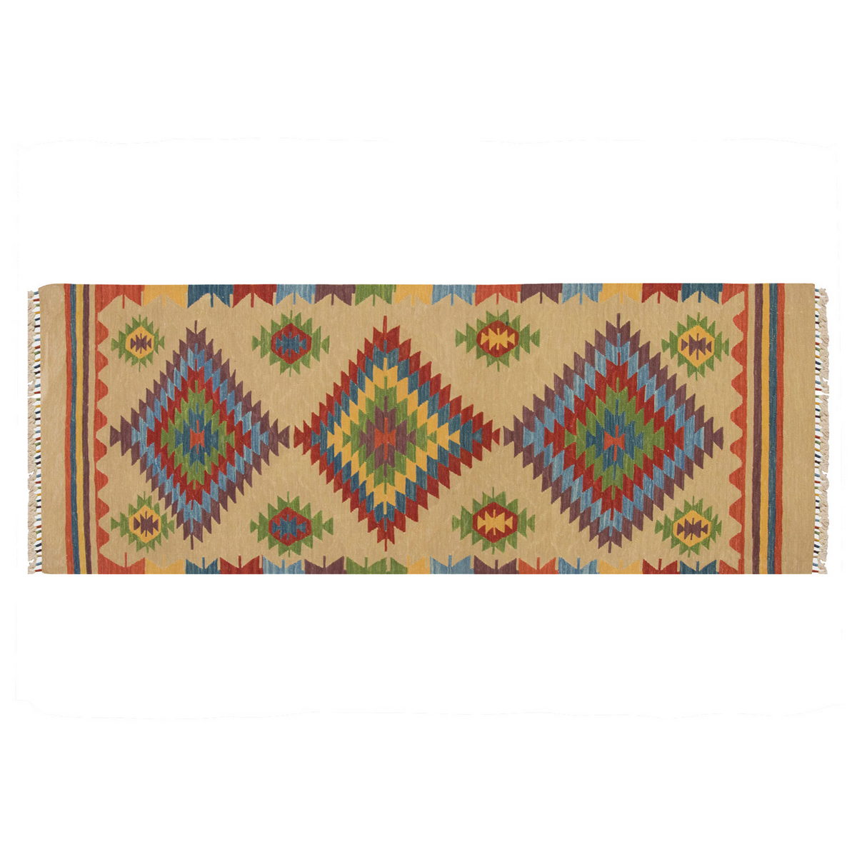 Natural Color Kilim, Oushak Kilim,Handspun Wool Kilim Rug,Handwoven Kilim,New Kilim Rug, 2.5x6.4 feet Kilim,3x6 Kilim Rug,Turkish Kilim Rug