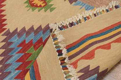 Natural Color Kilim, Oushak Kilim,Handspun Wool Kilim Rug,Handwoven Kilim,New Kilim Rug, 2.5x6.4 feet Kilim,3x6 Kilim Rug,Turkish Kilim Rug
