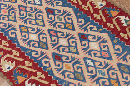 Natural Color Kilim, Oushak Kilim,Handspun Wool Kilim Rug,Handwoven Kilim,New Kilim Rug, 2.9 x 7.2 feet Kilim,3x7 Kilim Rug,Turkish Kilim Rug