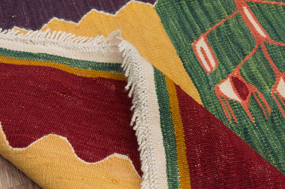 Natural Color Kilim, Oushak Kilim,Handspun Wool Kilim Rug,Handwoven Kilim,New Kilim Rug, 2.9x7.5 feet Kilim,3x8 Kilim Rug,Turkish Kilim Rug