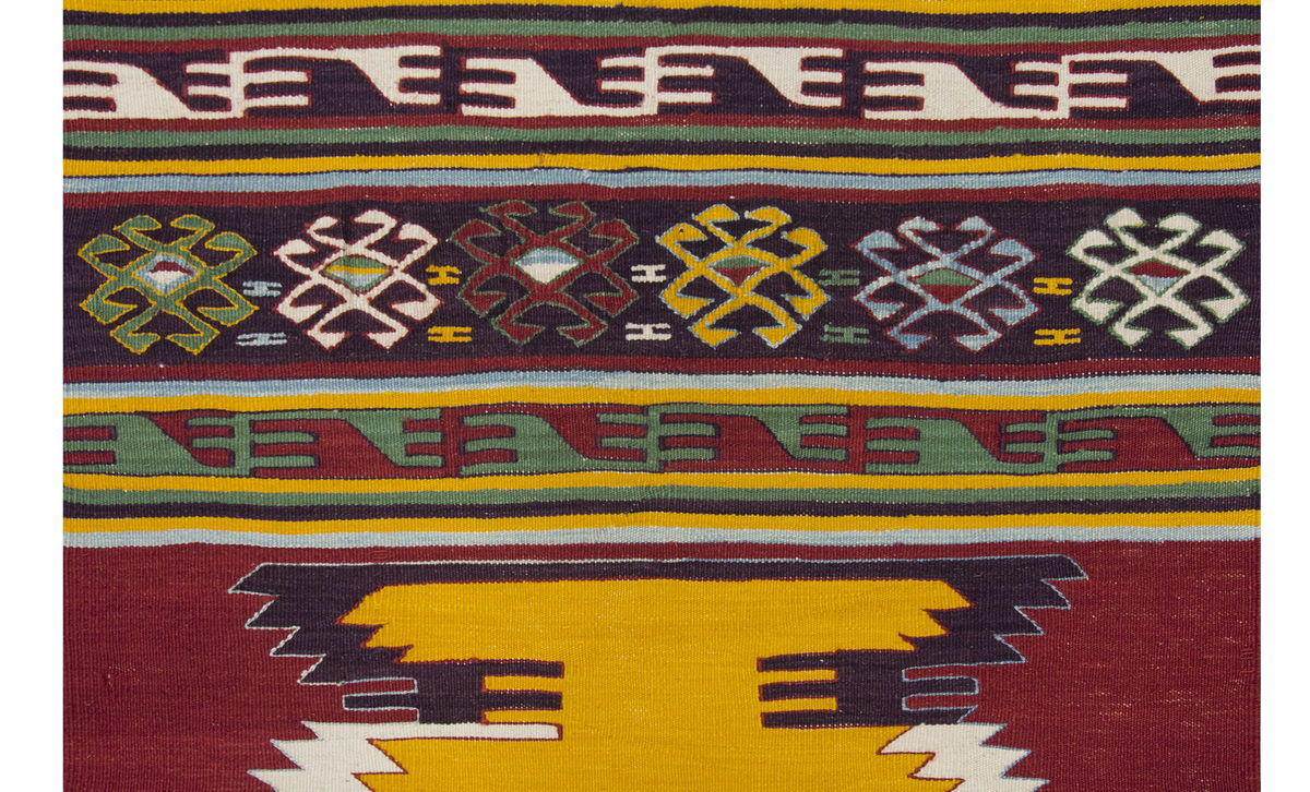 Natural Color Kilim, Oushak Kilim,Handspun Wool Kilim Rug,Handwoven Kilim,New Kilim Rug, 3 x 9'5 feet Kilim,3x9 Kilim Rug,Turkish Kilim Rug