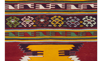 Natural Color Kilim, Oushak Kilim,Handspun Wool Kilim Rug,Handwoven Kilim,New Kilim Rug, 3 x 9'5 feet Kilim,3x9 Kilim Rug,Turkish Kilim Rug