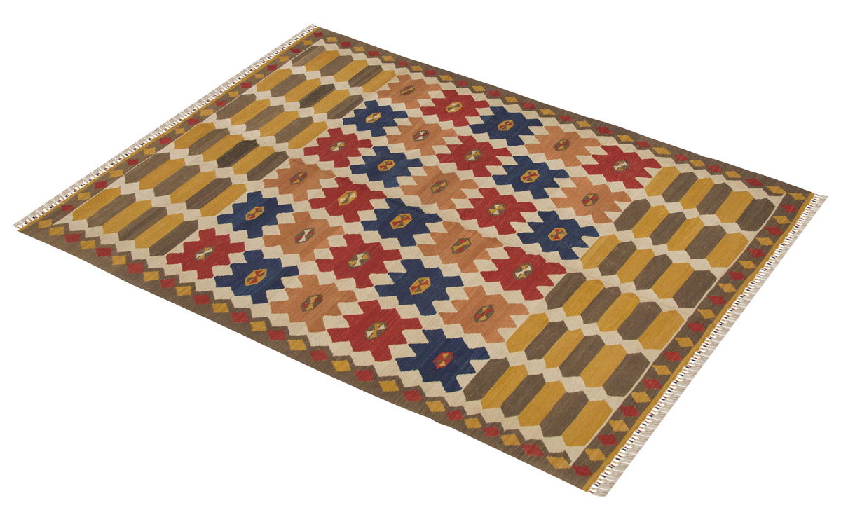 Natural Color Kilim, Oushak Kilim,Handspun Wool Kilim Rug,Handwoven Kilim,New Kilim Rug, 4.10x6.7 feet Kilim,5x7 Kilim Rug,Turkish Kilim Rug