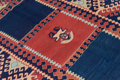 Natural Color Kilim, Oushak Kilim,Handspun Wool Kilim Rug,Handwoven Kilim,New Kilim Rug, 4.11x6.3 feet Kilim,5x6 Kilim Rug,Turkish Kilim Rug