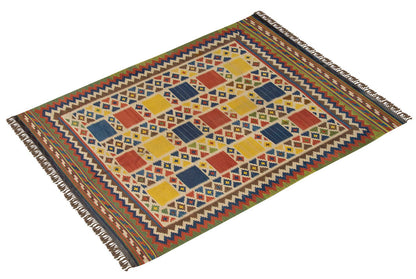 Natural Color Kilim, Oushak Kilim,Handspun Wool Kilim Rug,Handwoven Kilim,New Kilim Rug, 5.11x8.3 feet Kilim,6x8 Kilim Rug,Turkish Kilim Rug