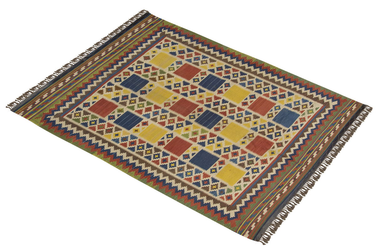 Natural Color Kilim, Oushak Kilim,Handspun Wool Kilim Rug,Handwoven Kilim,New Kilim Rug, 5.11x8.3 feet Kilim,6x8 Kilim Rug,Turkish Kilim Rug