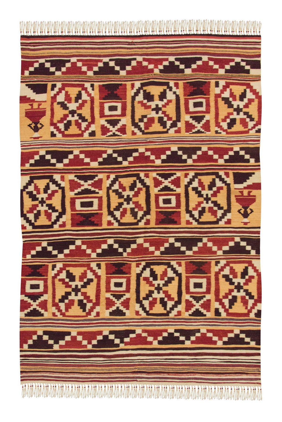 Natural Color Kilim,Oushak Kilim,Handspun Wool Kilim Rug, Handwoven Kilim,New Kilim Rug, 3.11x5.6 feet Kilim,4x6 Kilim Rug,Turkish Kilim Rug