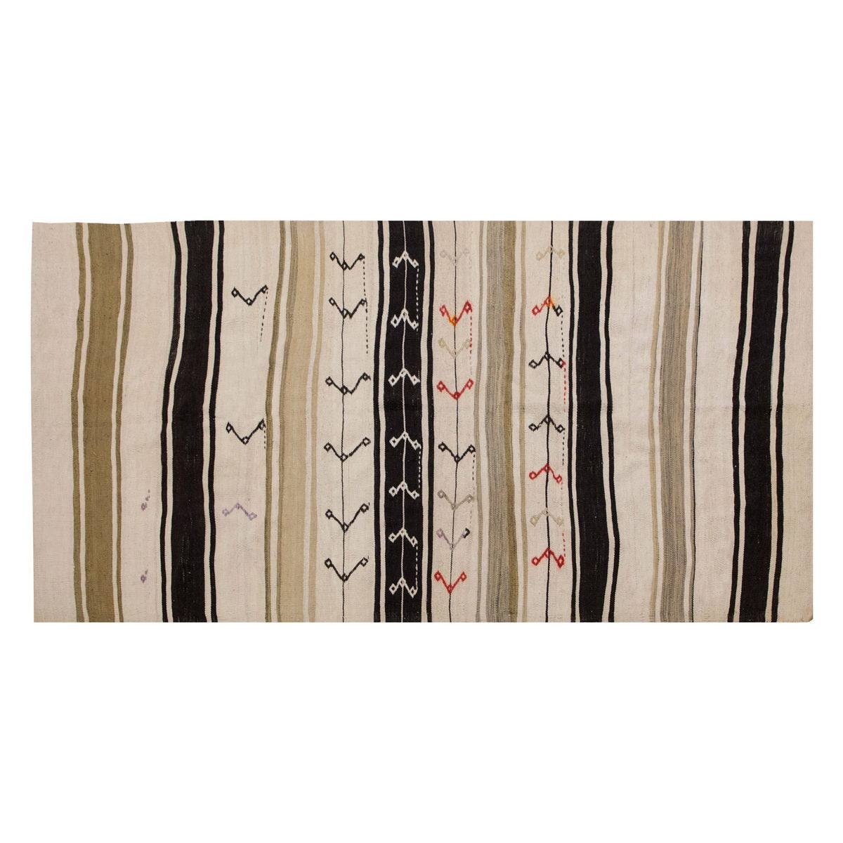 Neutral Kilim 4'1" x 7'7" feet 125 x 230 cm