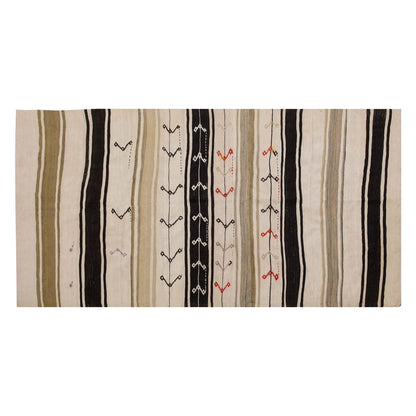 Neutral Kilim 4'1" x 7'7" feet 125 x 230 cm