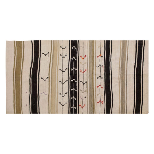 Neutral Kilim 4'1" x 7'7" feet 125 x 230 cm