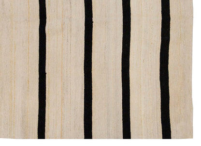 Neutral Kilim 4'8" x 10'10" feet 142 x 330 cm