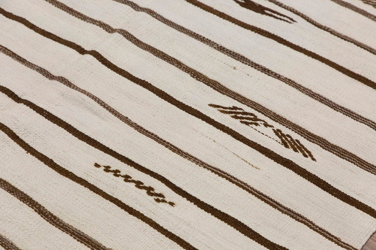 Neutral Kilim 4'9" x 8'1" feet 145 x 247 cm