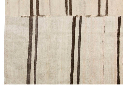 Neutral Kilim 5'11" x 7'5" feet 180 x 225 cm
