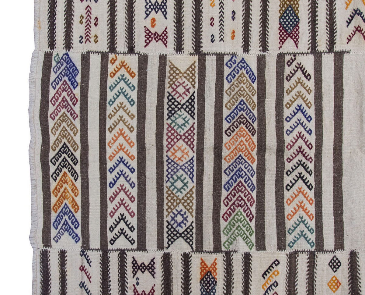 Neutral Kilim 6'5" x 7'5" feet 195 x 227 cm