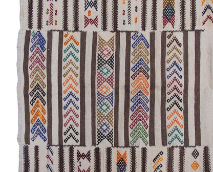 Neutral Kilim 6'5" x 7'5" feet 195 x 227 cm