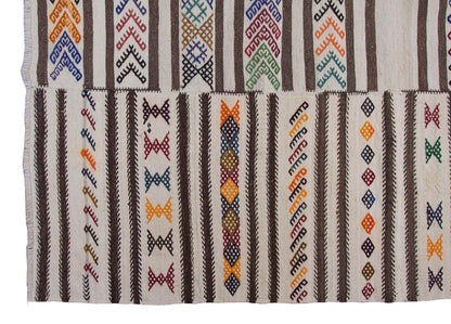 Neutral Kilim 6'5" x 7'5" feet 195 x 227 cm
