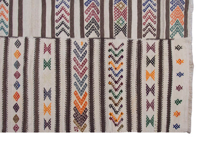 Neutral Kilim 6'5" x 7'5" feet 195 x 227 cm