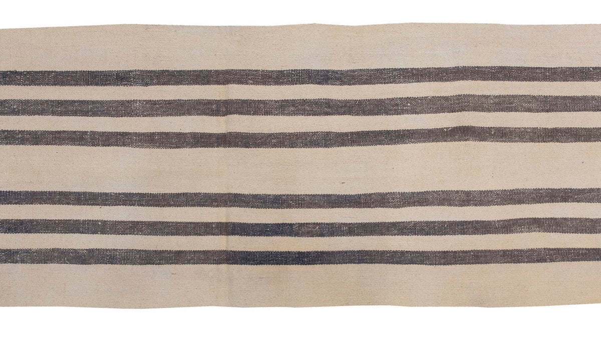 Neutral Kilim Runner 2'6" x 17'11" feet 77 x 545 cm