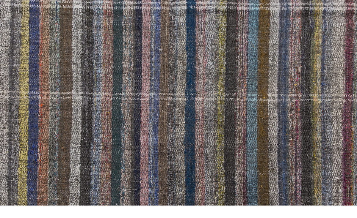 Neutral Kilim Runner 4'6" x 11'11" feet 138 x 362 cm