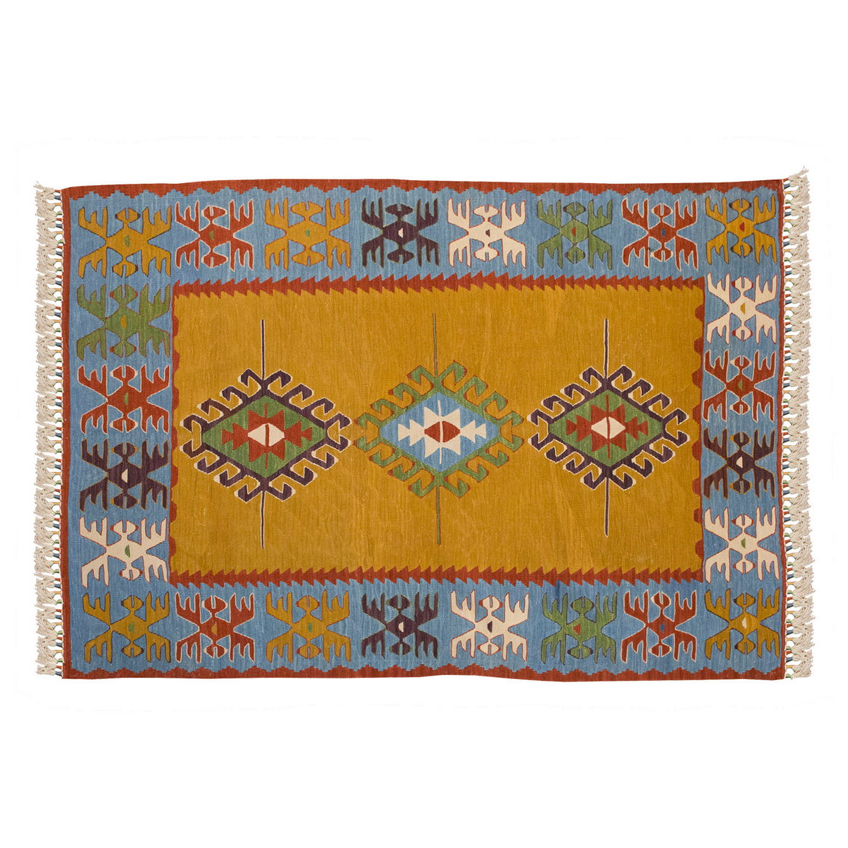 New Handmade Kilim 4.9 x 6.3 feet 145 x 190 cm