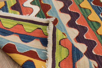 New Kilim Rug, Natural Color Kilim, 2.7x7 feet Kilim, 3x7 Kilim Rug,Turkish Kilim Rug,Oushak Kilim,Handwoven Kilim,Handspun Wool Kilim Rug