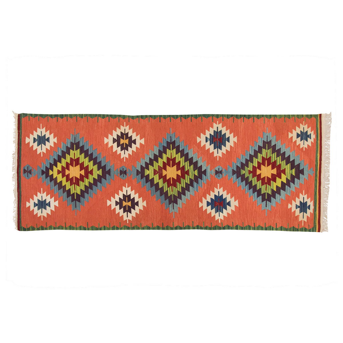 New Kilim Rug, Natural Color Kilim, 2.8x7.7 feet Kilim, 3x8 Kilim Rug,Turkish Kilim Rug,Oushak Kilim,Handwoven Kilim,Handspun Wool Kilim Rug