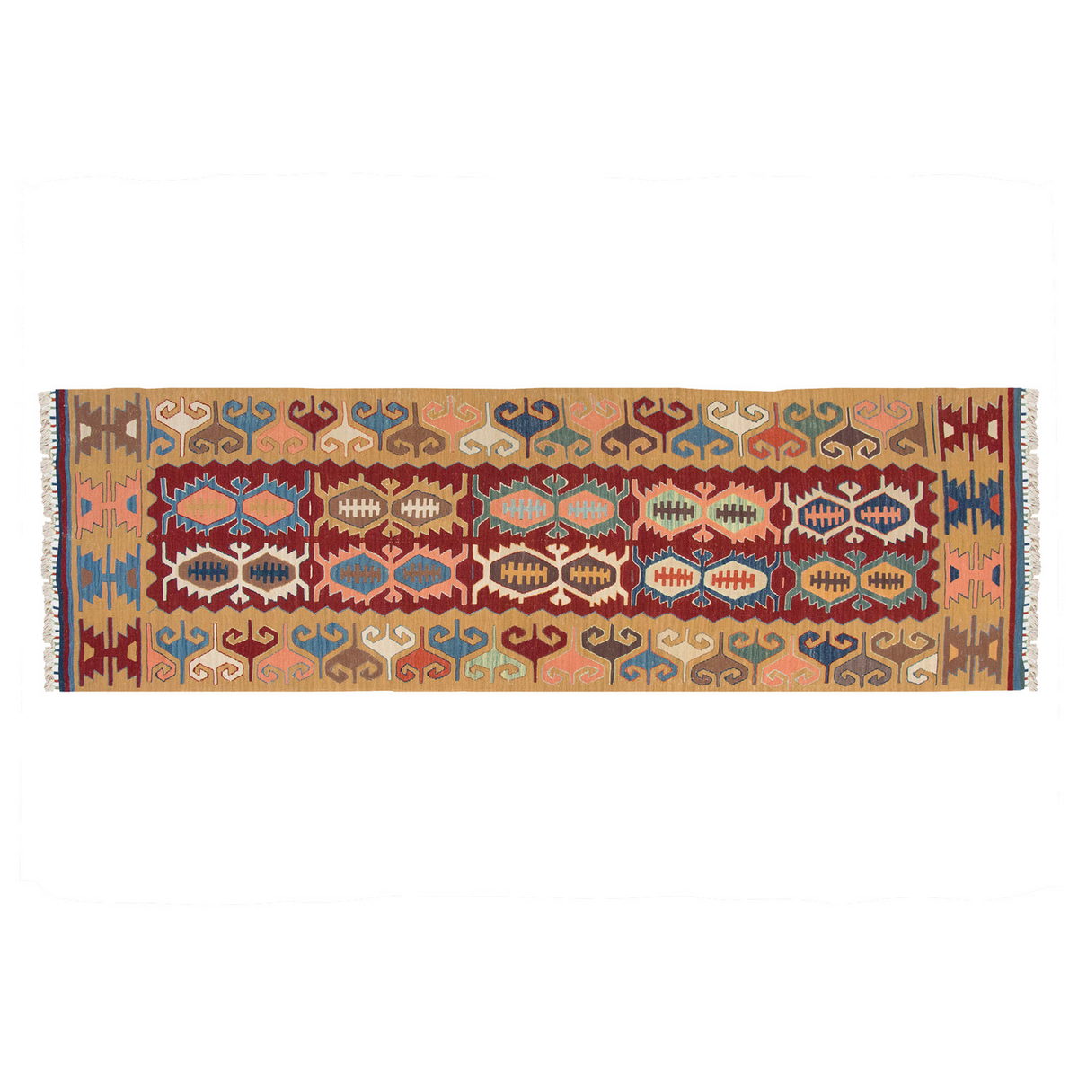New Kilim Rug, Natural Color Kilim, 2.9x8.3 feet Kilim, 3x8 Kilim Rug,Turkish Kilim Rug,Oushak Kilim,Handwoven Kilim,Handspun Wool Kilim Rug