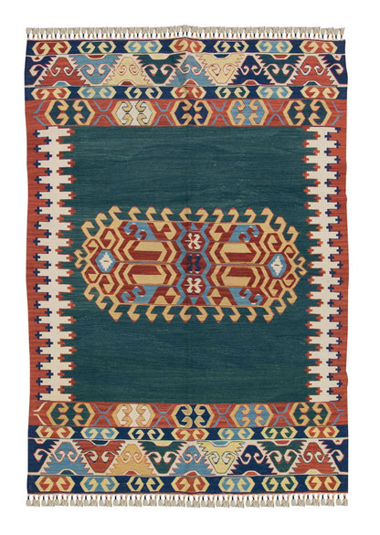 New Kilim Rug, Natural Color Kilim, 3.8x5.4 feet Kilim, 4x5 Kilim Rug,Turkish Kilim Rug,Oushak Kilim,Handwoven Kilim,Handspun Wool Kilim Rug